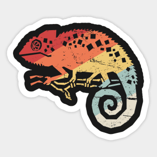 Retro 70s Psychedelic Chameleon Lizard Sticker